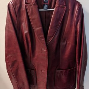 Classic Gap dark red leather jacket